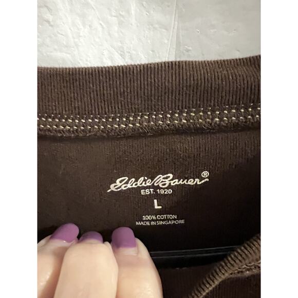 Eddie Bauer Brown Long Sleeve Tee Sz L - Picture 2 of 5